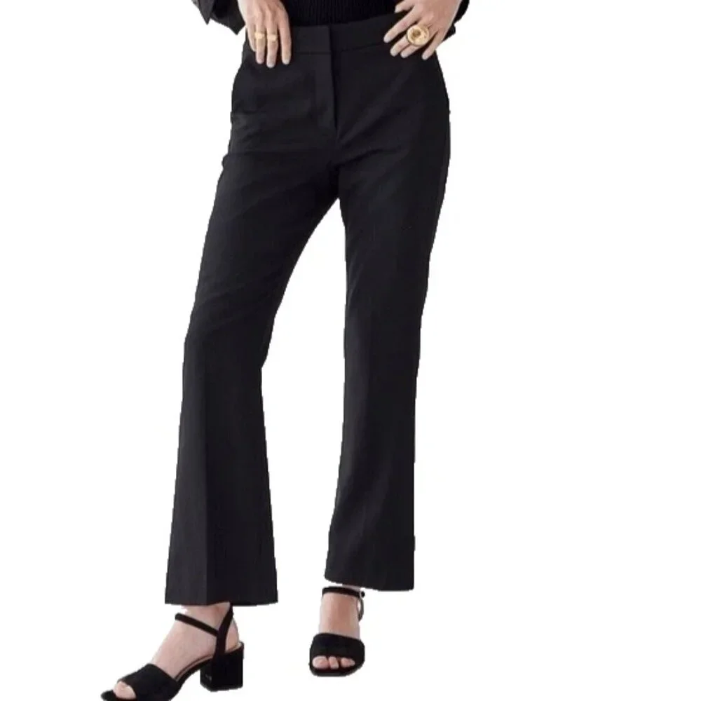 J. Crew Black Willa Trouser Pants 8 Italian Wool Nova Fides BK267 Quiet Luxury